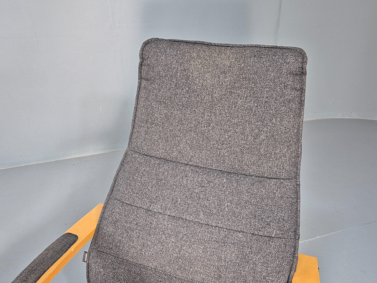 Vintage Danish Bentwood Chair and Footstool Verikon Grey Wool Retro EB9686 MBEN - UKDK FURNITURE