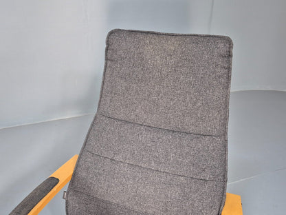 Vintage Danish Bentwood Chair and Footstool Verikon Grey Wool Retro EB9686 MBEN - UKDK FURNITURE