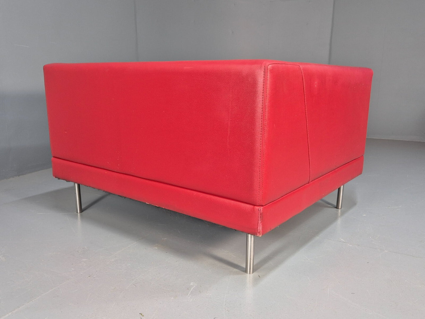 Vintage Red Vinyl Modern Design Lounge Chair Modus Brand Retro Style EB9409 MNOR - UKDK FURNITURE