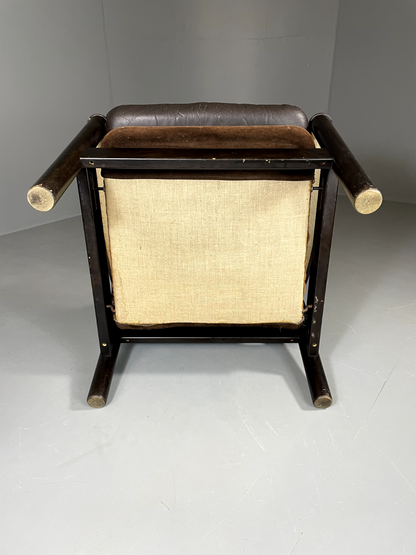 Vintage Danish Lounge Chair Brown Leather Jeki Gehl Retro MCM EB6082 MNOR19