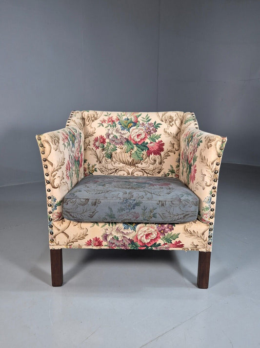 Vintage Danish Lounge Chair Floral Upholstery Retro 1950s EB7869 MNOR - UKDK FURNITURE
