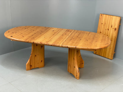 Chunky Pine Dining Table Extending Vintage Danish Retro 1990s EB10858 MWOO2