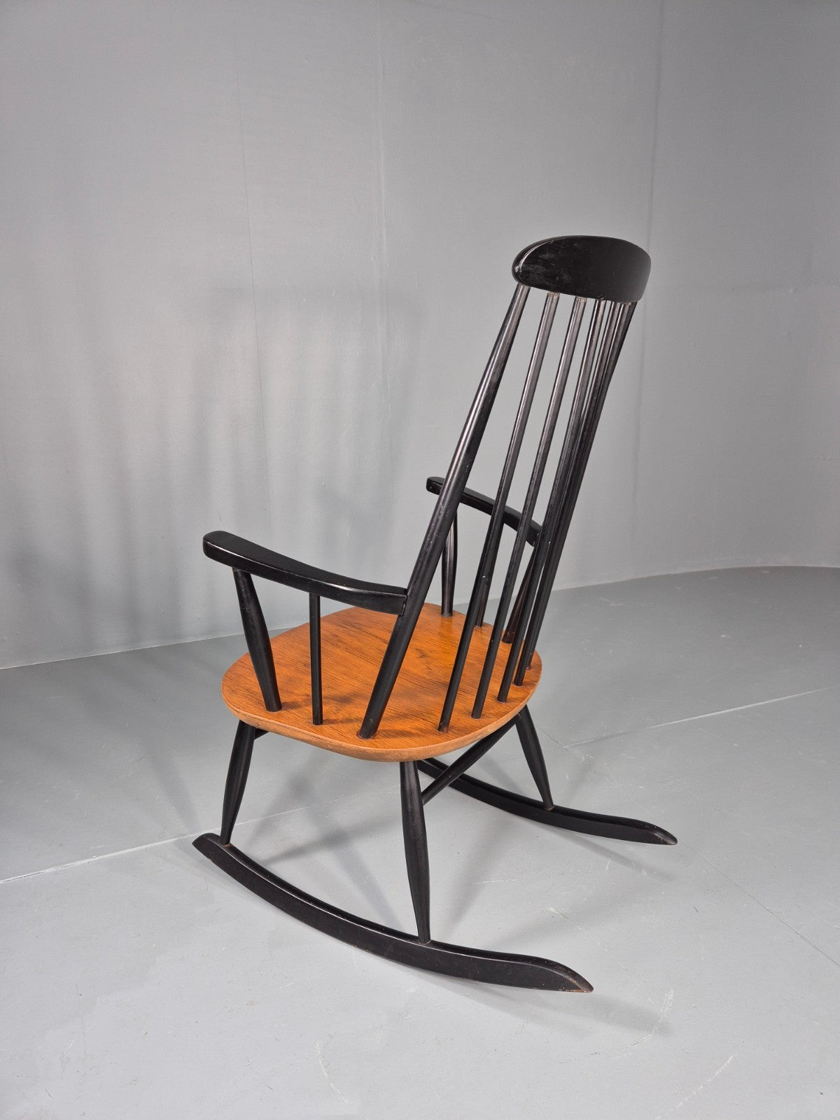 Vintage Ilmari Tapiovaara Rocking Chair Teak Beech Asko MCM Retro EB11849 MNOR6