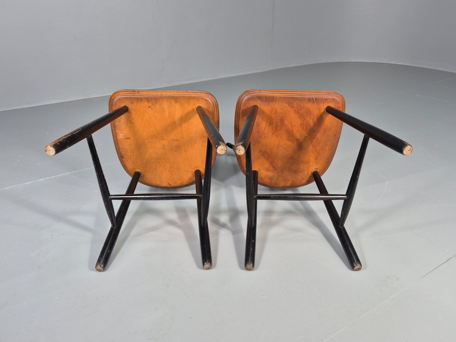 2 Vintage Midcentury Teak dining Chairs Fannet by Ilmari Tapiovaara EB11813 MDIN13