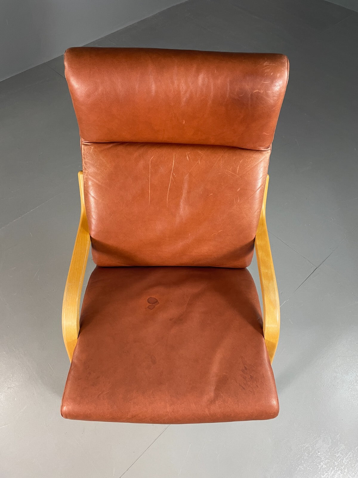 Vintage Danish Lounge Chair Brown Leather Bentwood Stouby Retro MCM EB6648 MBEN3