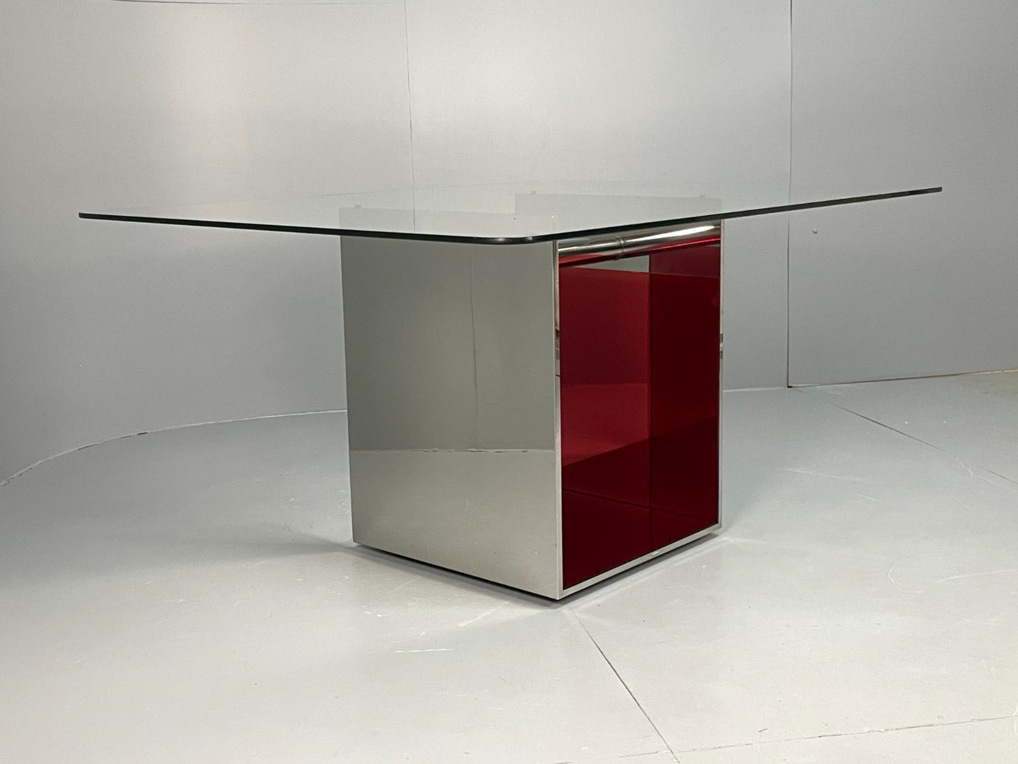 Italian Glass Dining Table By Gabriele Buratti For Acerbis Modern EB11492  MWOO6
