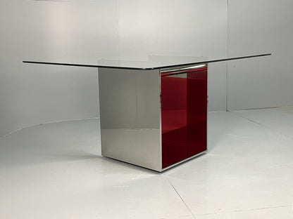 Italian Glass Dining Table By Gabriele Buratti For Acerbis Modern EB11492  MWOO6
