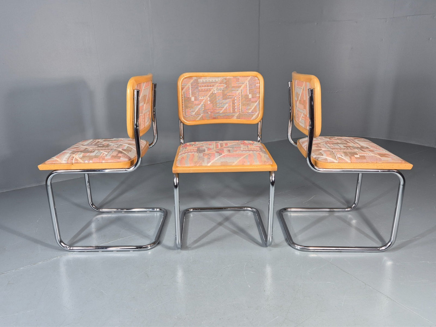 3 Cesca Dining Chairs Marcel Breuer Bauhaus Classic 1980s Retro EB11208 MDIN8