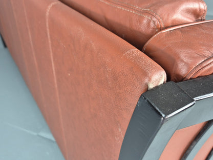 Vintage 3 Seat Sofa Reddy Brown Leather Stouby Denmark 1980s Retro EB10538 M3SS16