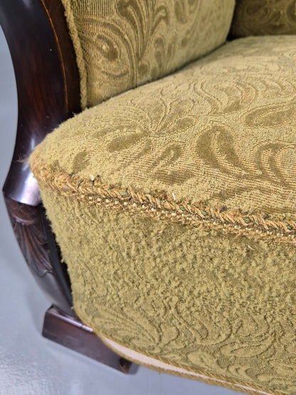 Vintage Danish Lounge Chair Green and Cream Art Deco Antique 1930s EB7575 VCLO - UKDK FURNITURE