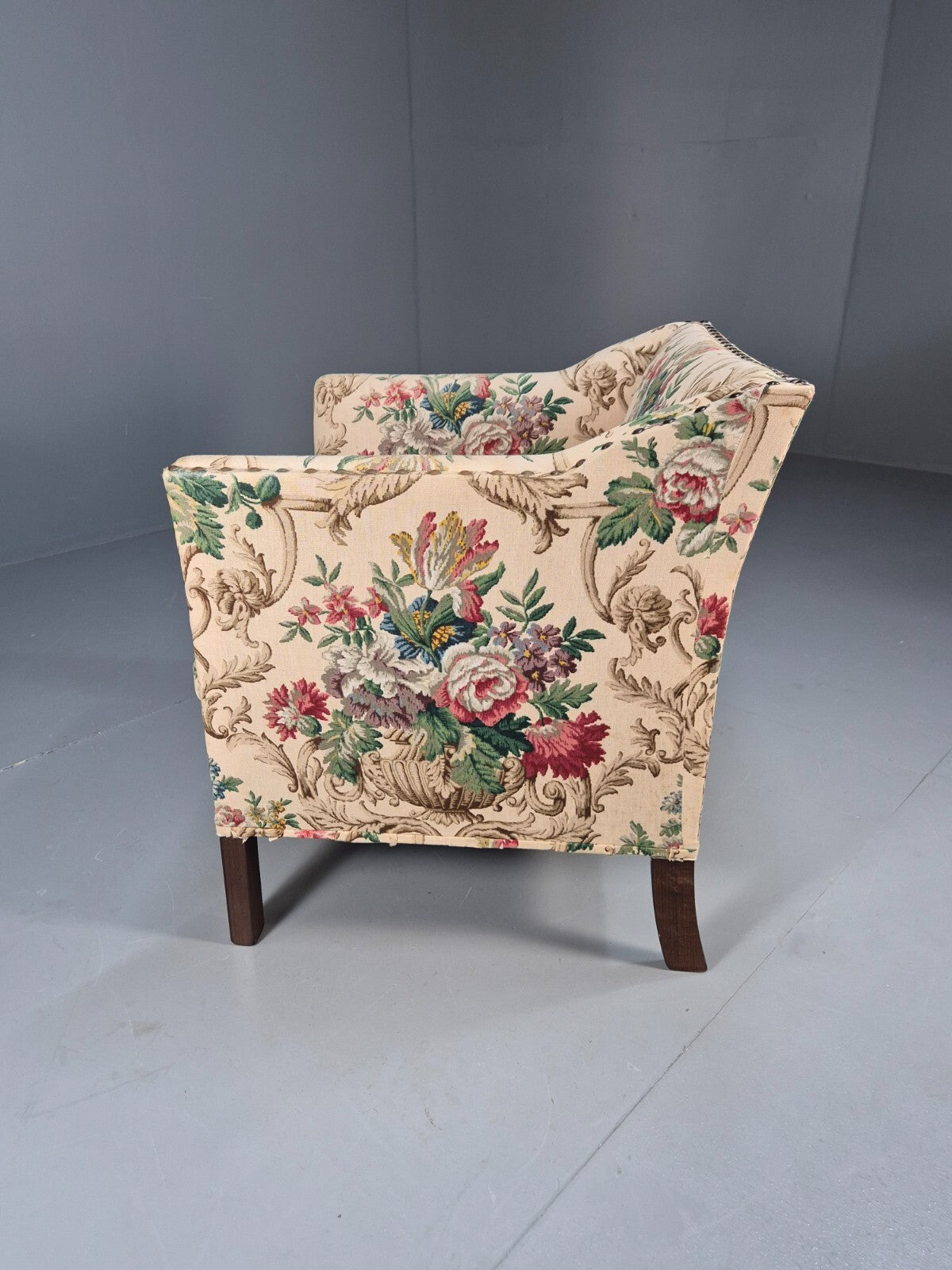 Vintage Danish Lounge Chair Floral Cotton Upholstery 1970s Retro EB07869 MNOR - UKDK FURNITURE