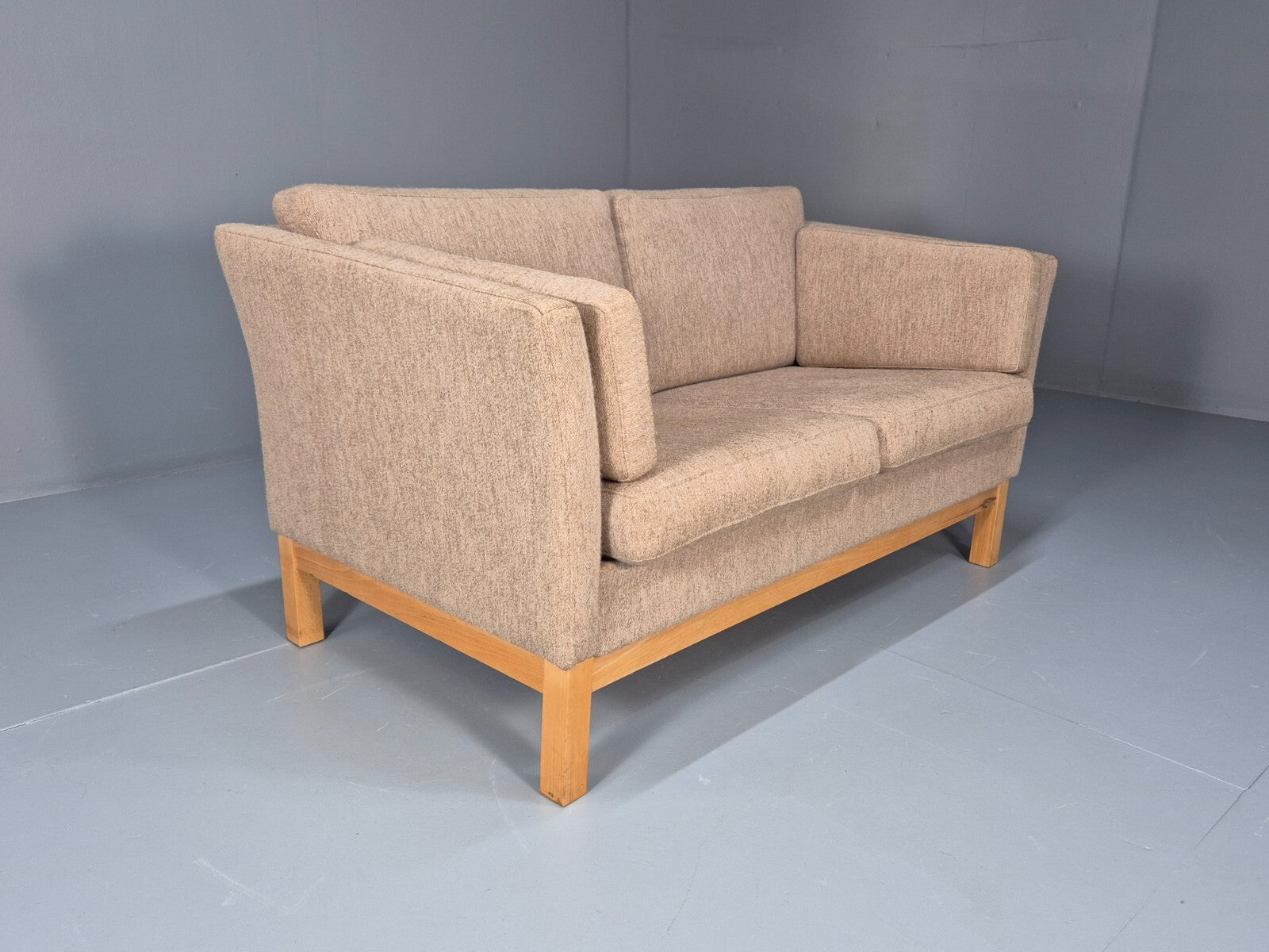 Vintage Danish Mid Century 2 Seat Sofa Beige Wool 1970s EB9668 M2SS - UKDK FURNITURE