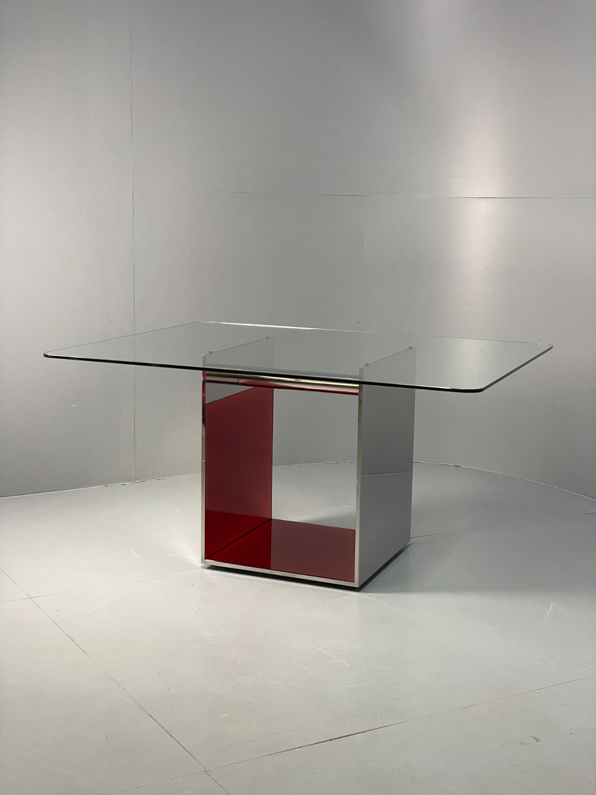 Italian Glass Dining Table By Gabriele Buratti For Acerbis Modern EB11492  MWOO19