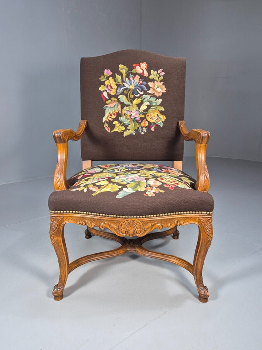 Vintage Danish Lounge Brown Floral Oak 17th Century Style EB8996 VCLO - UKDK FURNITURE