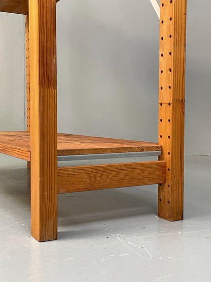 Pine Open Shelving Unit Adjustable Retro Scandi Solid EB11782 MWOO13
