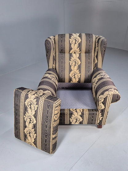 Vintage Danish Lounge Chair Classical Blue Upholstery Retro 1980s EB8990 VCLO - UKDK FURNITURE