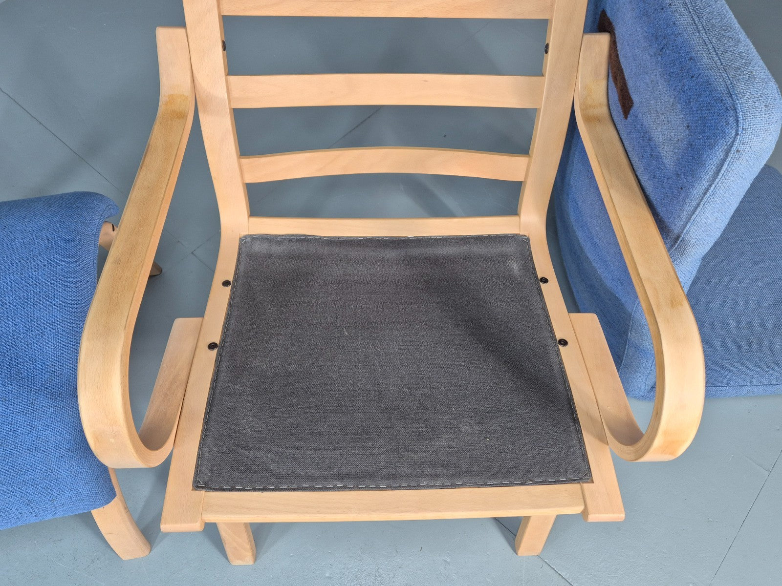Retro Bentwood Lounge Chair and Footstool Vintage Danish 1980s MCM  EB11382 MBEN12