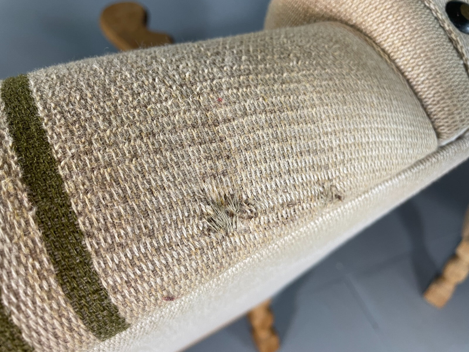 2 Danish Lounge Chairs Oak Frame Cream Wool Kjaernulf Vintage Retro EB6689 MNOR13