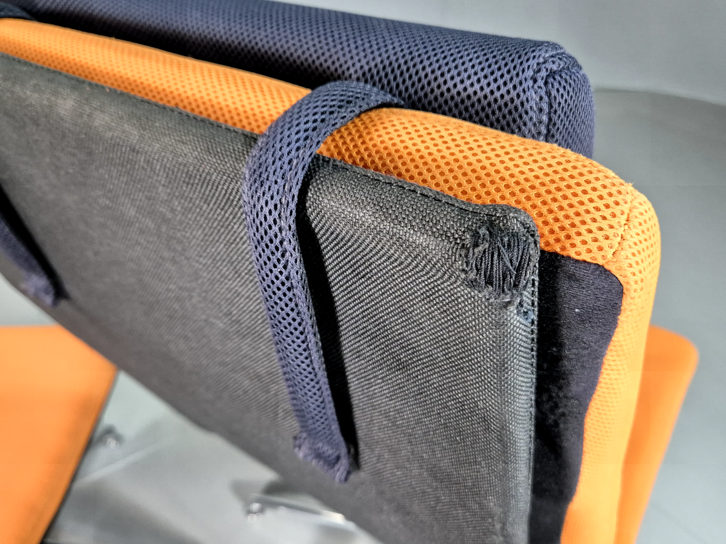 Vintage Danish Swivel Chair and Footstool Orange Chrome Retro 1980s EB7357 MSWI8