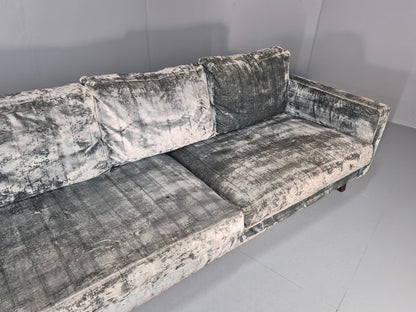 Huge 4 Seater Settee Turquoise Velvet ex Hotel Modern Design Retro EB11608 M4SS3
