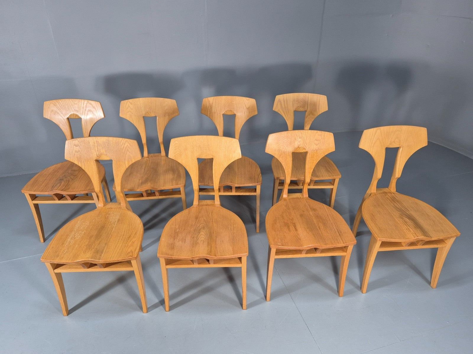 8 Modern Design Dining Chairs Blonde Oak Craftsperson Bespoke Build EB10928 MDIN2