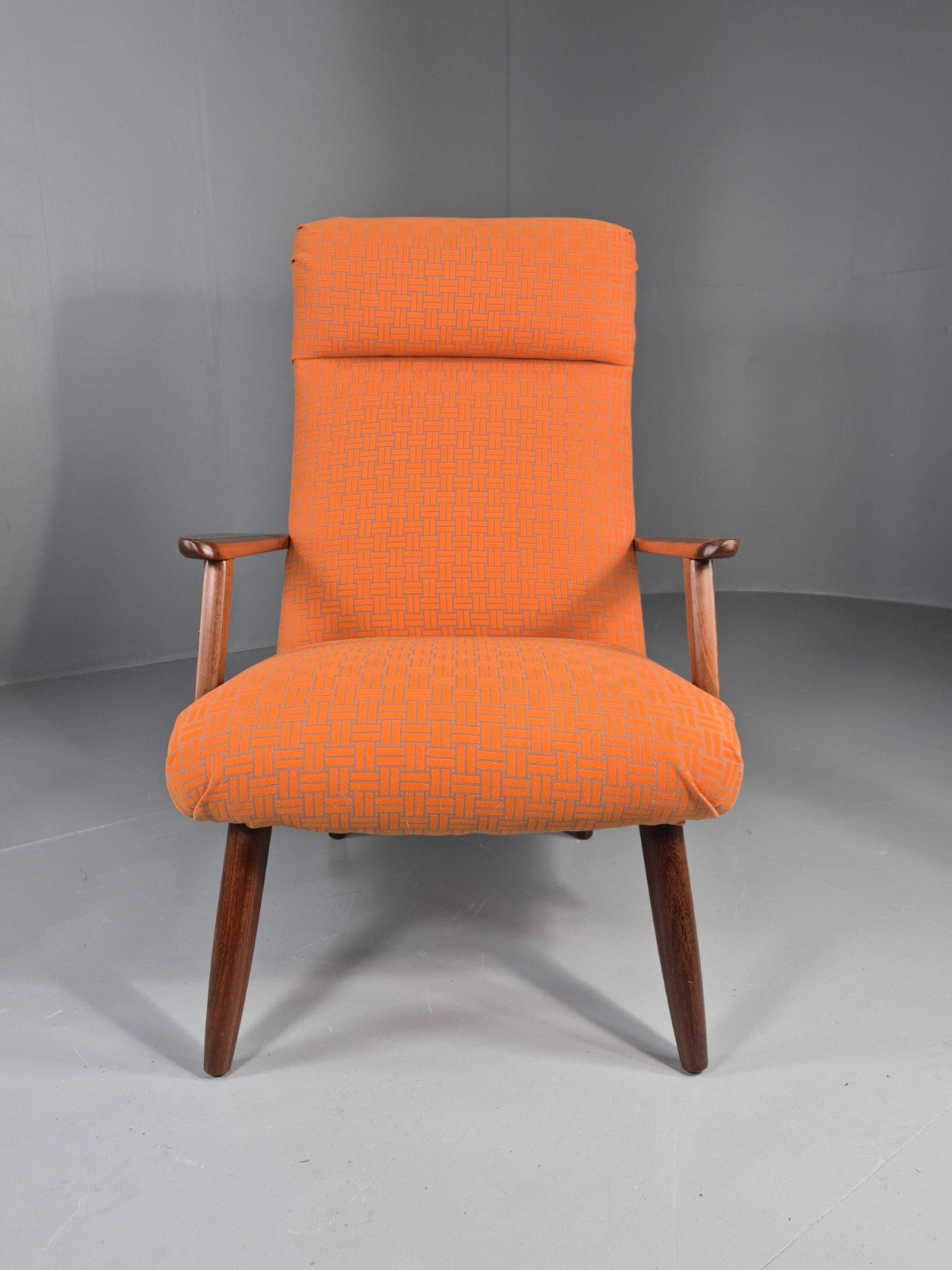 Vintage Danish Lounge Chair Teak Frame Mid Century New Upholstery EB8210 MNOR5