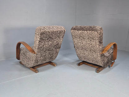 2 Art Deco Rocking Chairs New Zebra Pattern Upholstery Vintage 1940 EB10921 VCAR7