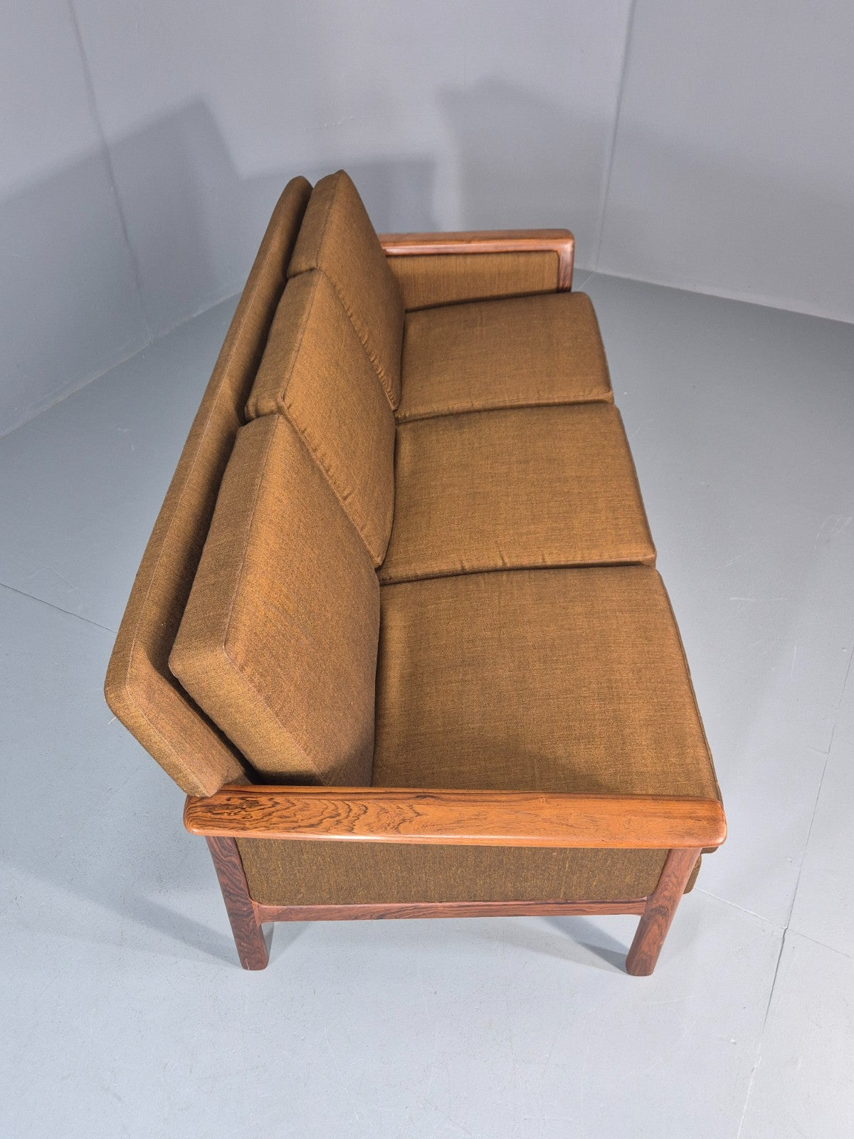 Vintage 3 Seater Sofa 1960s Knut Saeter Vatne Mobler Green Gold EB11078 M3SS13
