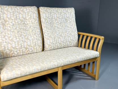 Danish 2 Seater Sofa Beech Frame Retro Vintage 1980s EB6361 M2SS2