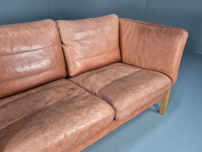 Mid Century Stouby Two Seater Settee Beech Ends Retro 1970s EB10097 M2SS3