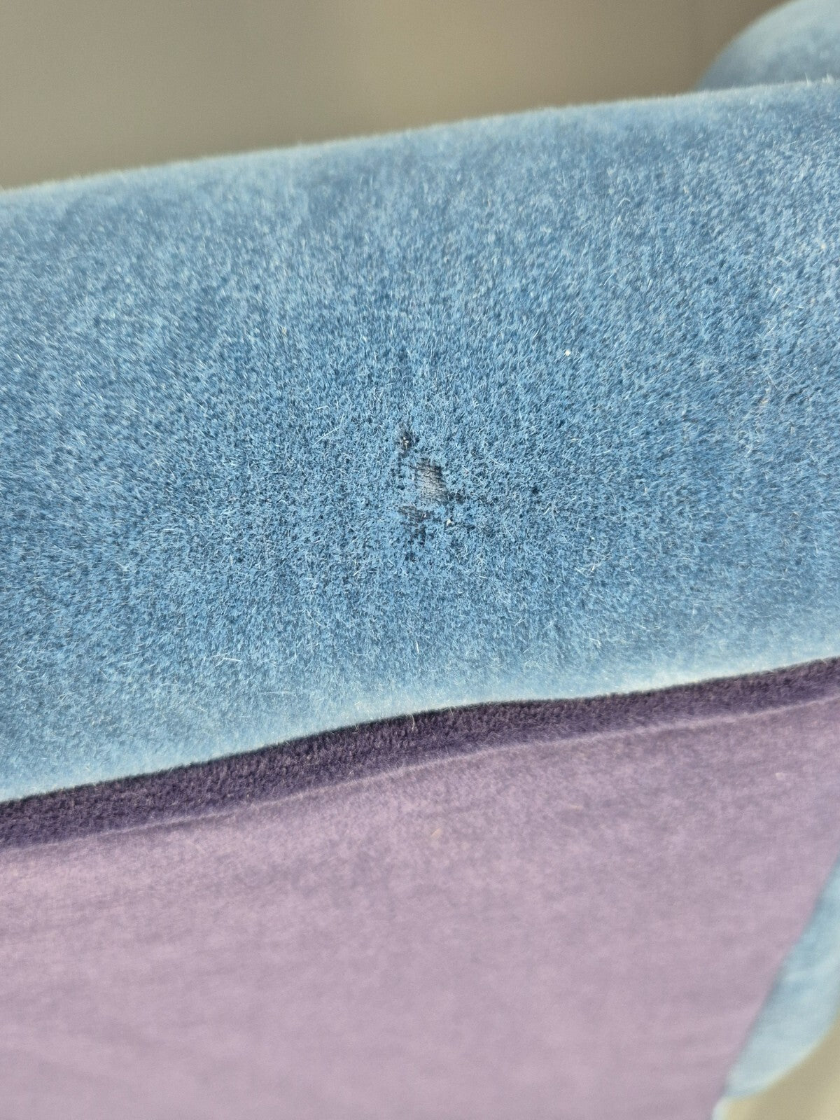 Vintage Wingback Lounge Chair Blue Velvet Antique Style EB9693 VNOR12