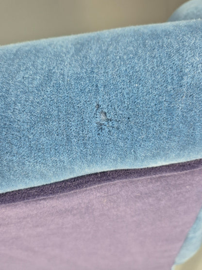 Vintage Wingback Lounge Chair Blue Velvet Antique Style EB9693 VNOR12