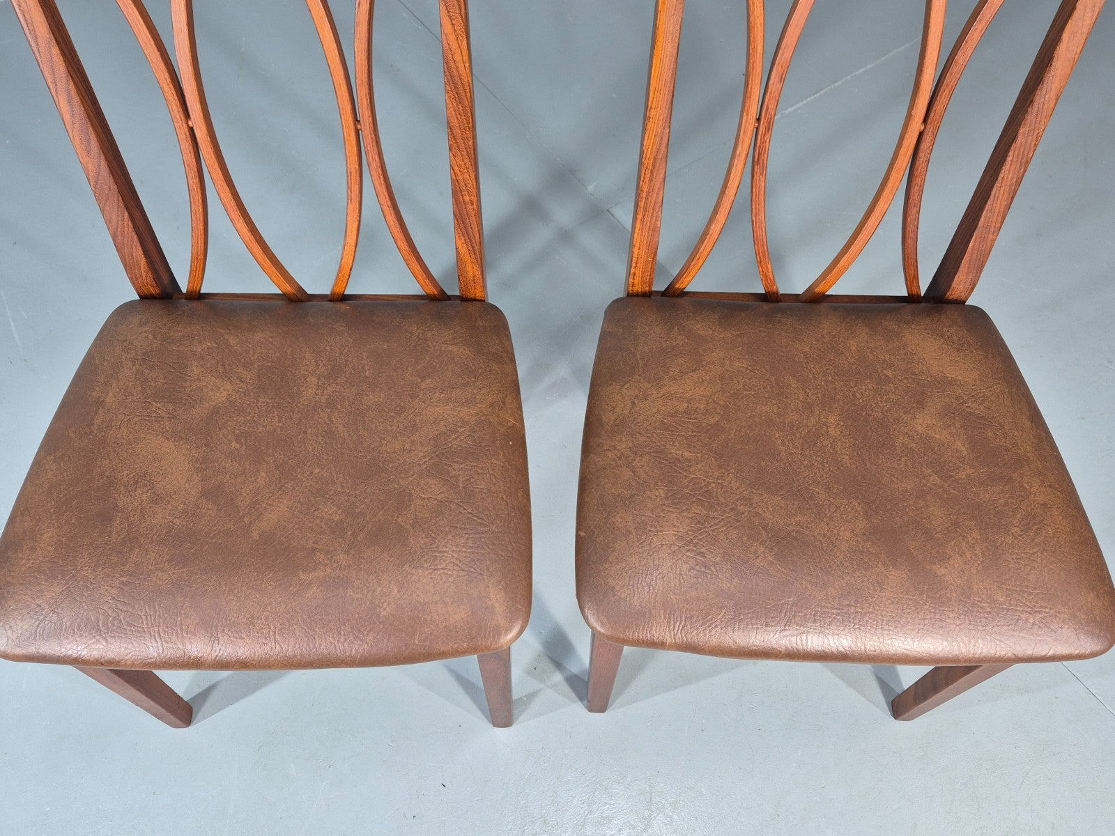 2 Vintage G plan Dining Chairs X Back 1970s Retro MCM Teak Frame EB11778 MDIN8