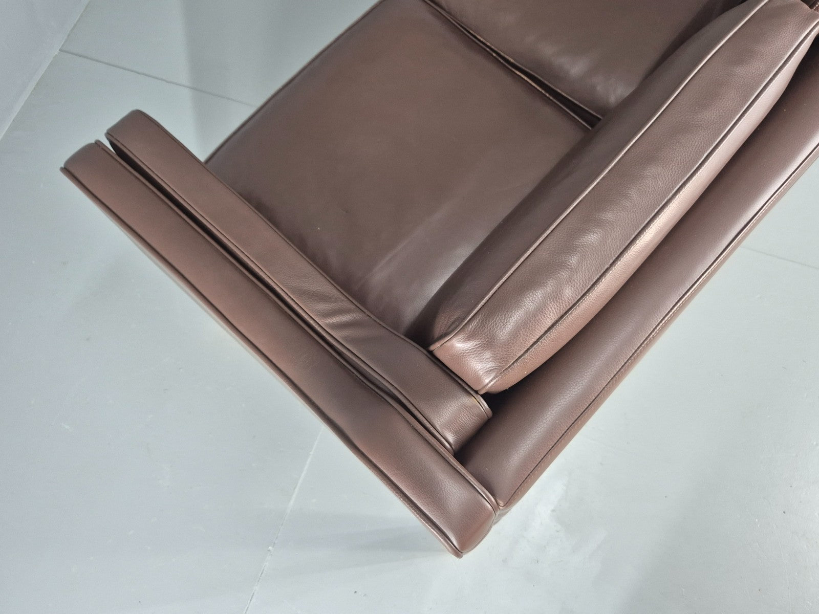 Vintage Danish 3 Seat Sofa Brown Leather Mogensen Style 1980s Retro EB10523 M3SS17