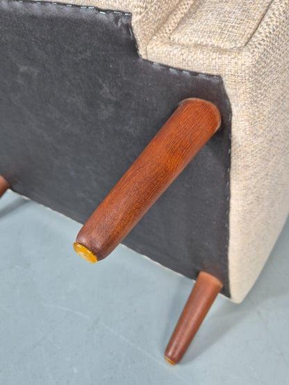 Mid Century Danish Lounge Chair 1960s Vintage Thams Reupholstered   EB11261 MNOR16