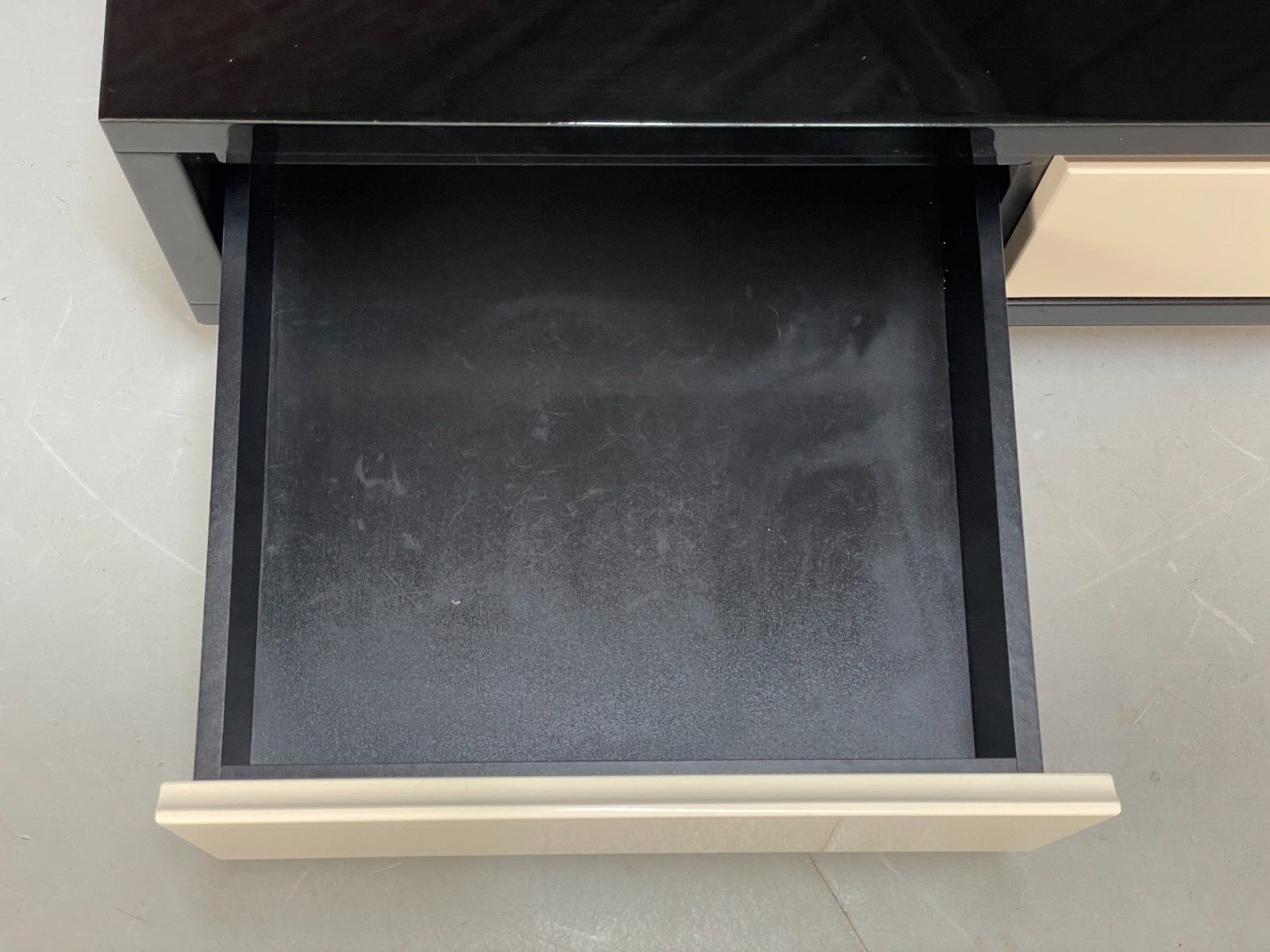 Modern Italian Gloss Black Low Double Drawer Unit EB8662 MWOO - UKDK FURNITURE