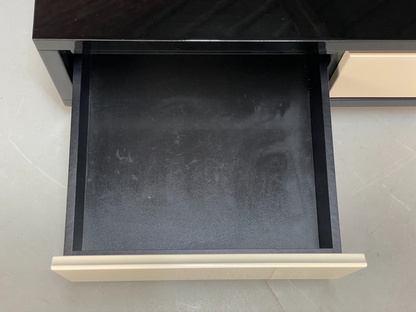 Modern Italian Gloss Black Low Double Drawer Unit EB8662 MWOO - UKDK FURNITURE