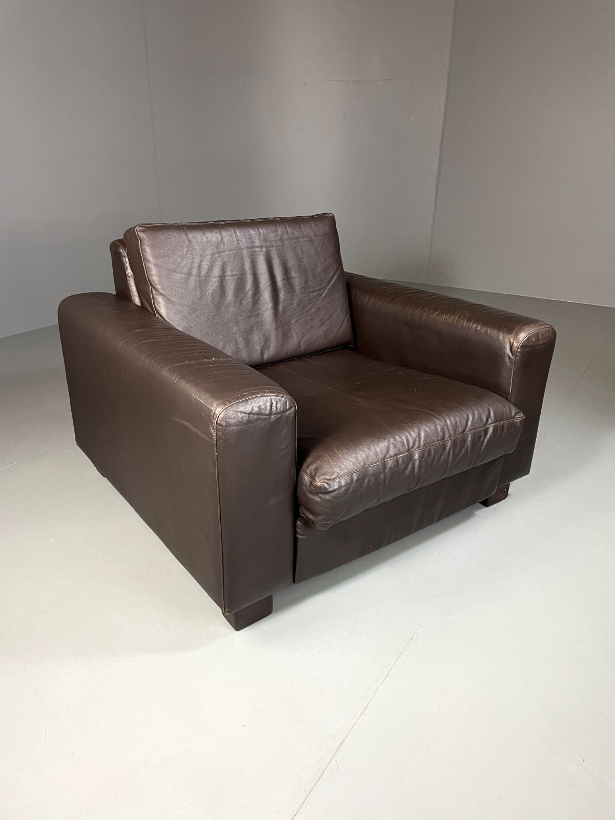 Danish Leather Lounge Chair Vintage 1970s Retro MCM EB5406 MNOR0