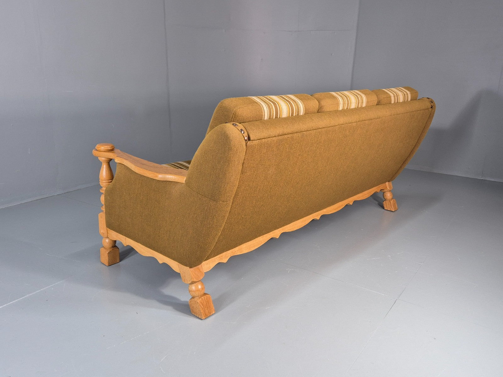 Vintage Danish Three Seater Settee Kjaernulf Style Oak Frame EB11313 M3SS18