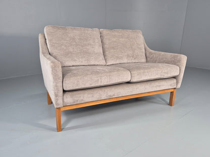 Vintage Mid Century 2 Seat Sofa New upholstery Oak base 1970s Retro EB11822 M2SS0