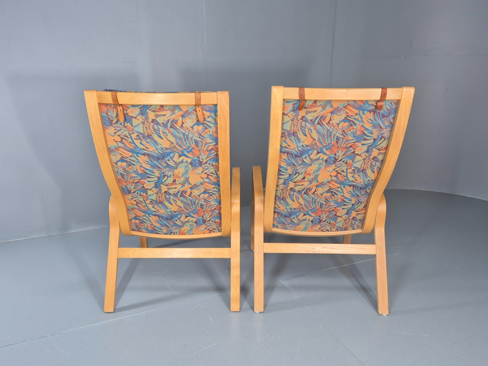 2 Vintage Bentwood Lounge Chairs Finn Ostergaard 1980s Retro MCM EB11338 MBEN12