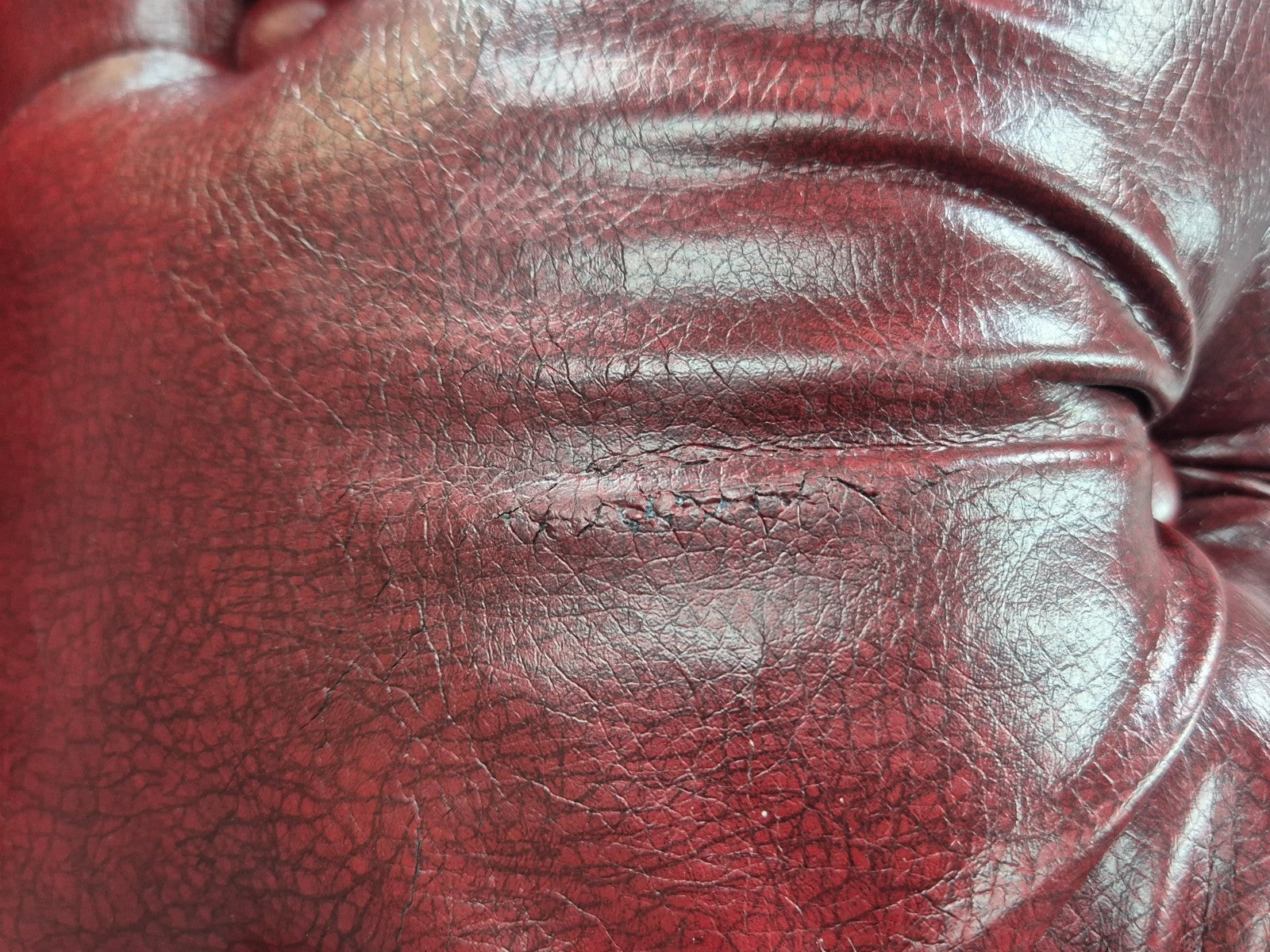Vintage Vegan Chesterfield Red Vinyl Upholstery EB11665 VCHE19