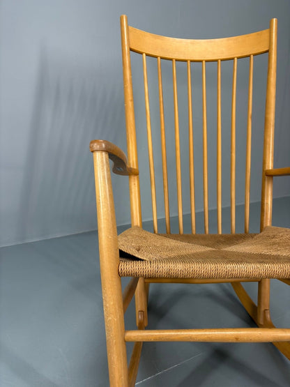 Mid Century Hans Wegner Rocking Chair J16 Frederica Stolefabrik EB10992 MNOR8
