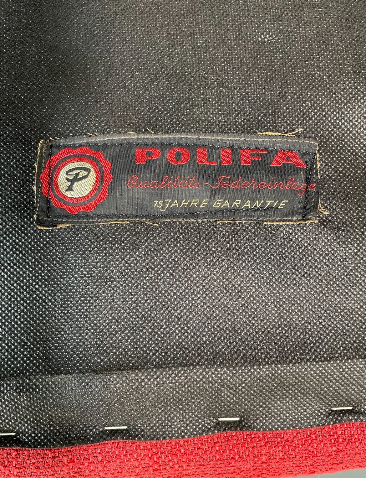 Mid Century Lounge Chair Scandinavian Red Wool Upholstery Vintage EB6423 MNOR10