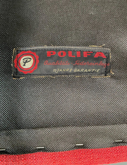 Mid Century Lounge Chair Scandinavian Red Wool Upholstery Vintage EB6423 MNOR10