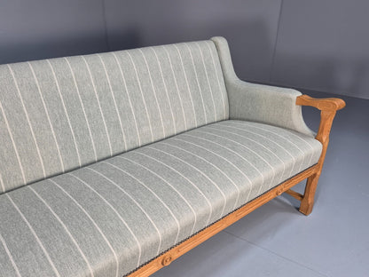 Vintage Danish Kjaernulf Style 3 Seat Sofa Oak Frame 1970s Retro EB9643 M3SS - UKDK FURNITURE