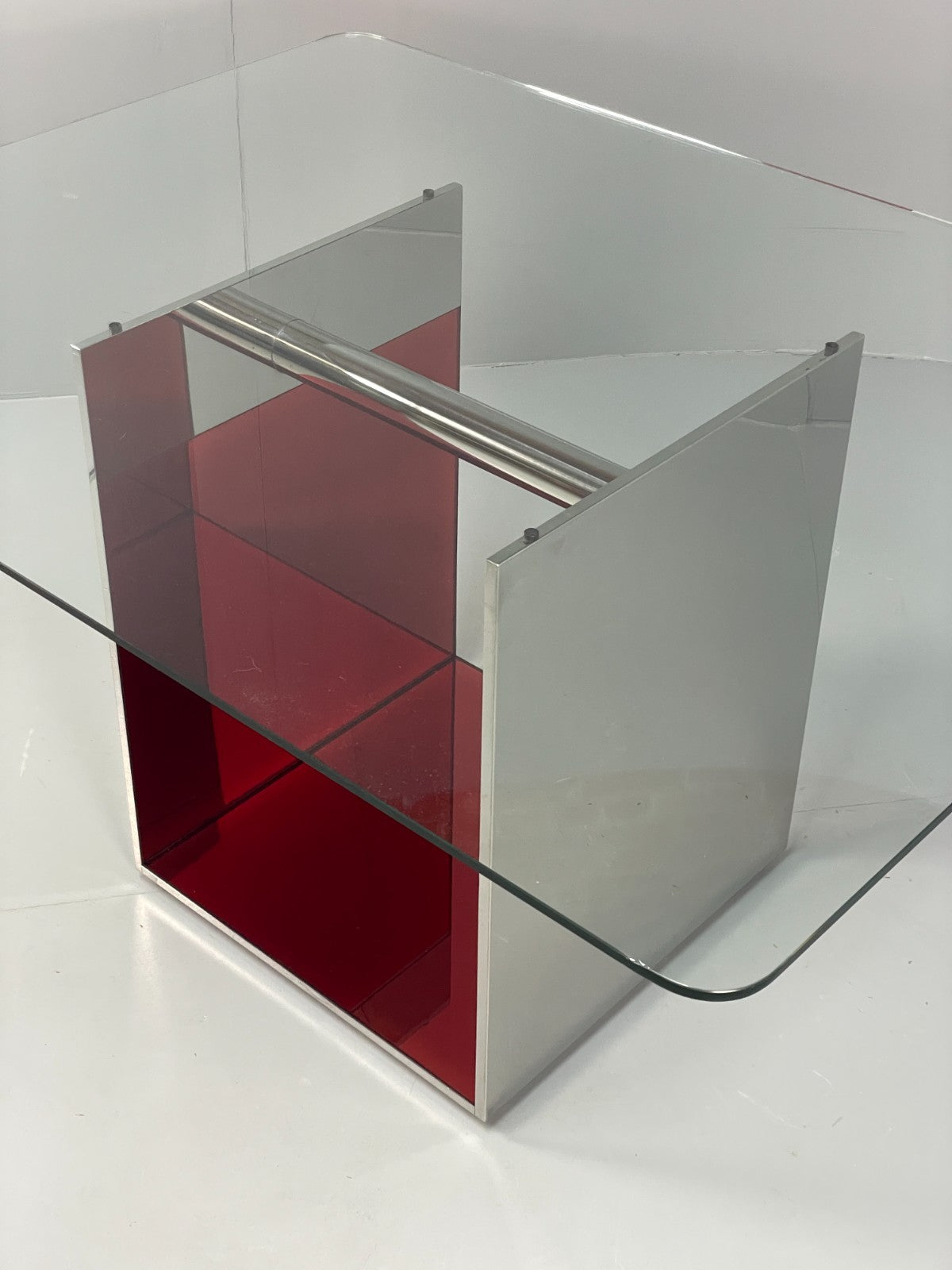 Italian Glass Dining Table By Gabriele Buratti For Acerbis Modern EB11492  MWOO4