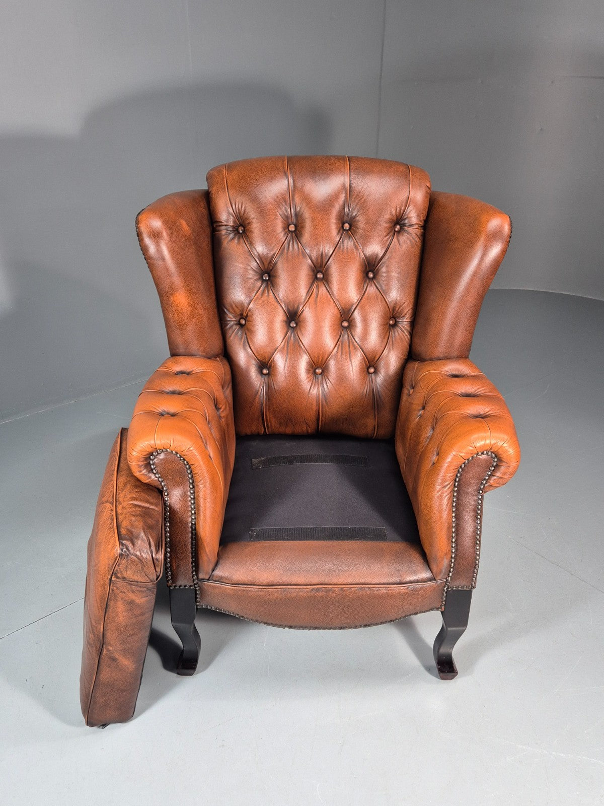 Vintage Leather Wing Back Club Chair  Denmark Chesterfield Style  EB10732 VLEA7