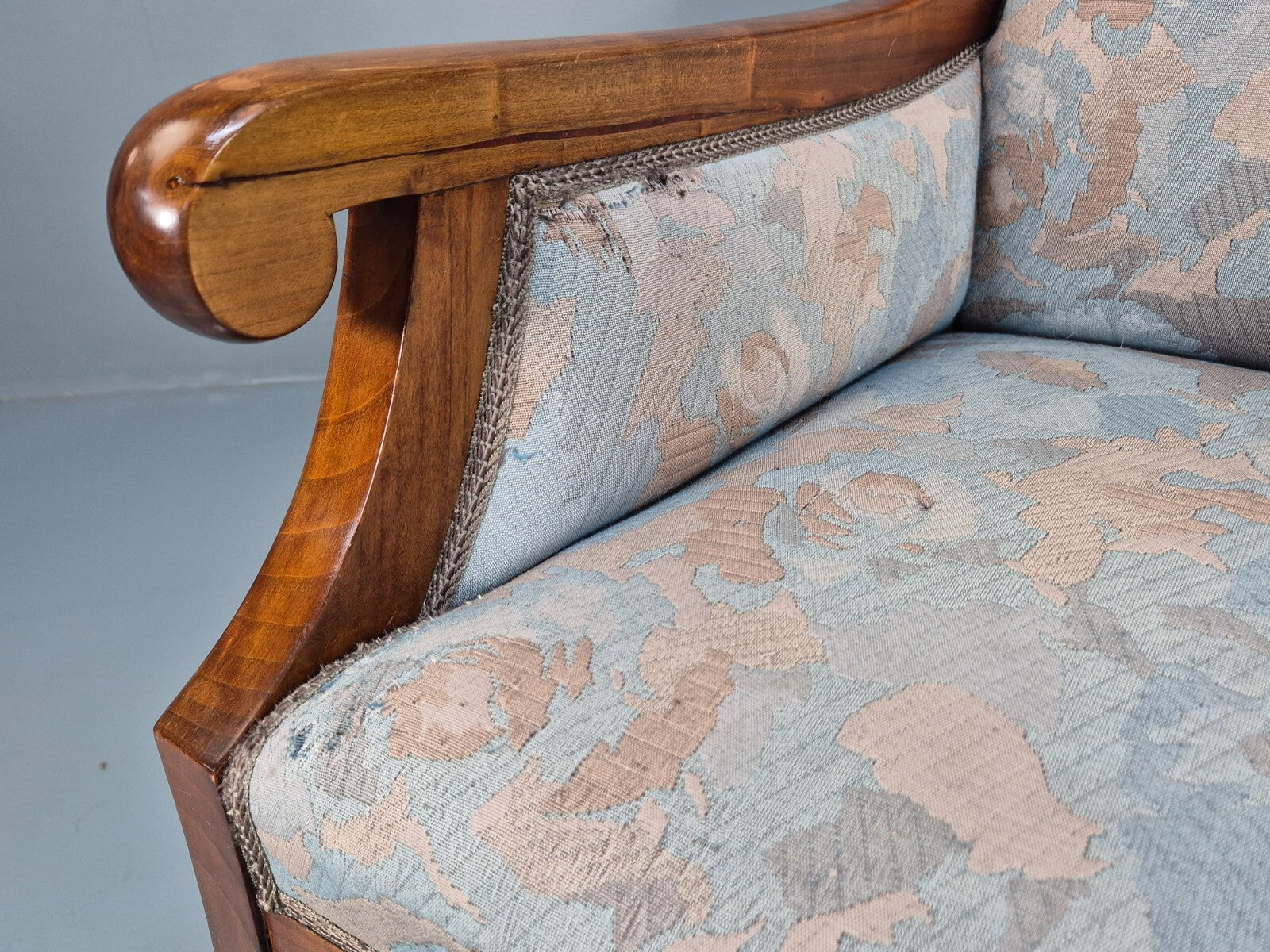 2 Vintage Danish Empire Lounge Chairs Blue Ash Frame 1920s EB9644 VCLO - UKDK FURNITURE