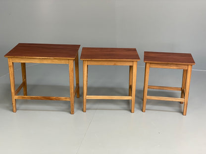 Vintage Solid Teak Nesting Tables Mid Century EB9755 MWOO - UKDK FURNITURE